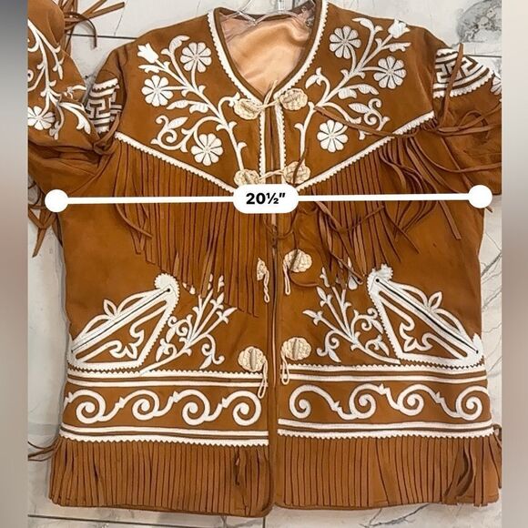 Vintage Cuera tamaulipeca jacket leather fringe handmade Rosenda embroidered - Picture 13 of 15